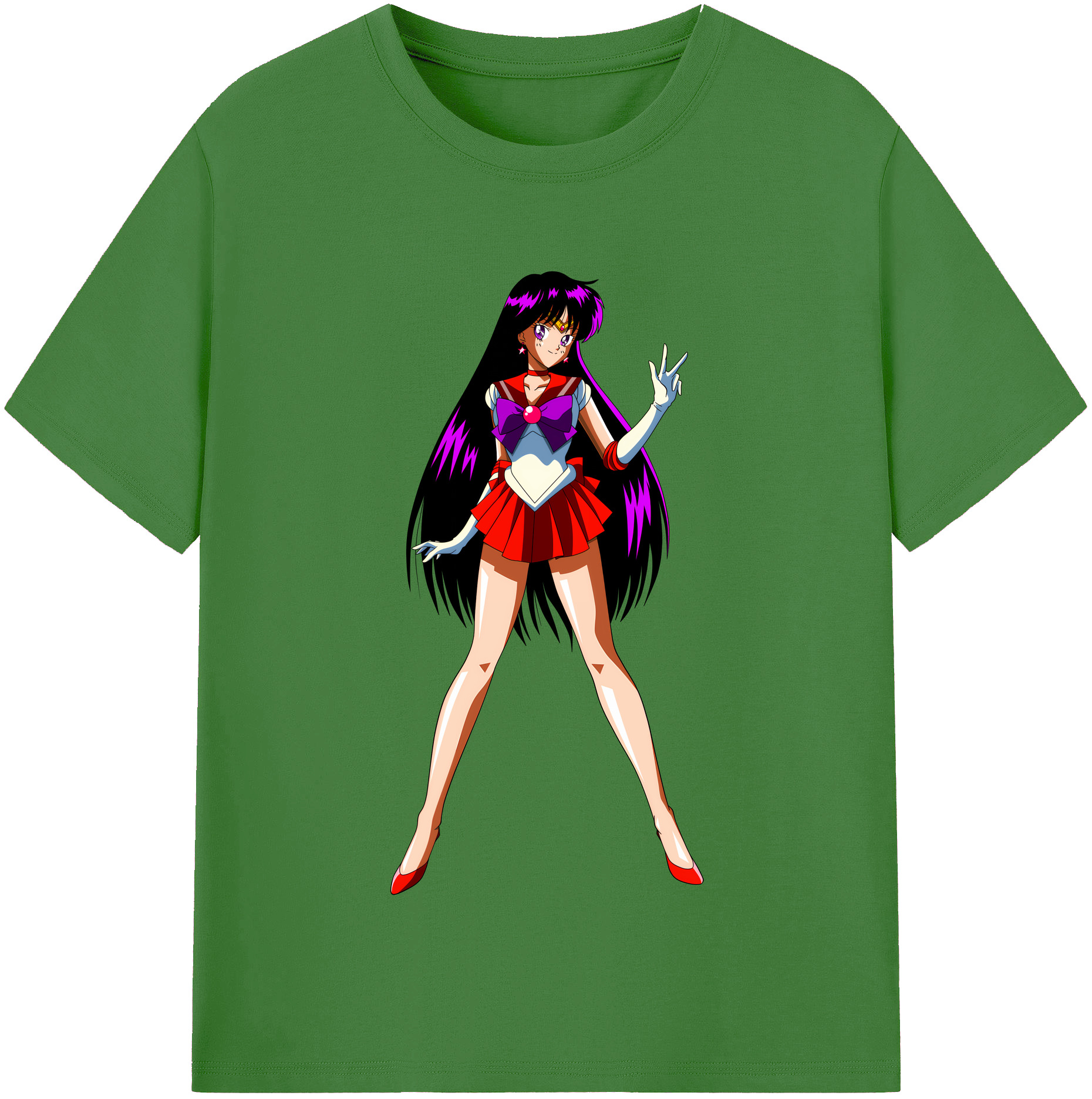 （画像用） 美少女戦士セーラームーン 火野レイ ひの レイ Sailor Moon Hino Rei （セーラーマーズ,Sailor Mars） レディースカジュアルプリントTシャツ（綿100％）